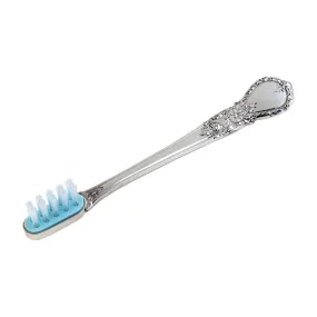 Pewter Handle Blue Baby Toothbrush