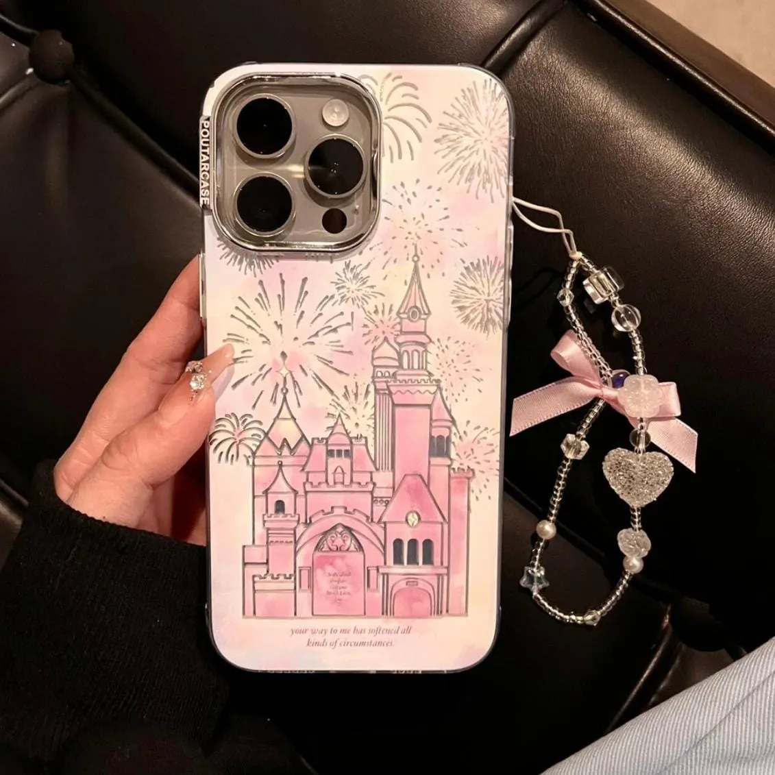 Pink Gradient Firework Castle iPhone Case