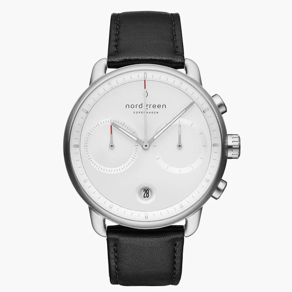 Pioneer | White Dial - Black Leather - Refurbished