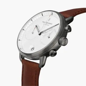 Pioneer | White Dial - Brown Leather