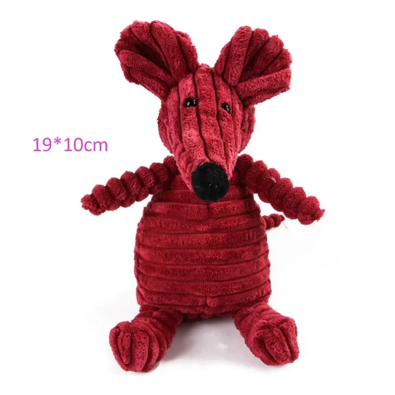 Plush Dog Toy Animal Shapes | Bite Resistant Squeaky Toys | Corduroy Dog Toys for Small and Large Dogs | Puppy Pets Training Accessories