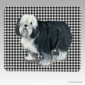 Polish Lowland Sheepdog Houndstooth Mouse Pad