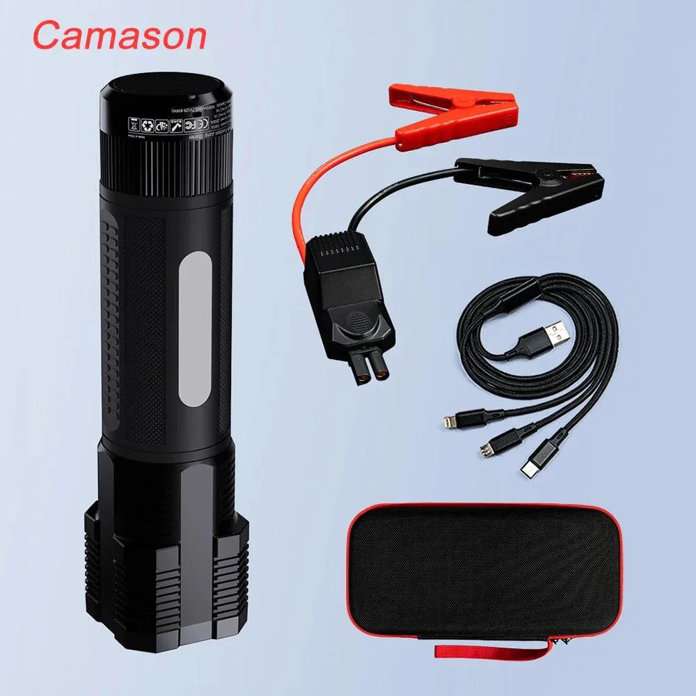 Powerful Camason Car Jump Starter with Multi-Function Flashlight and High Capacity Power Bank for Emergency Situations