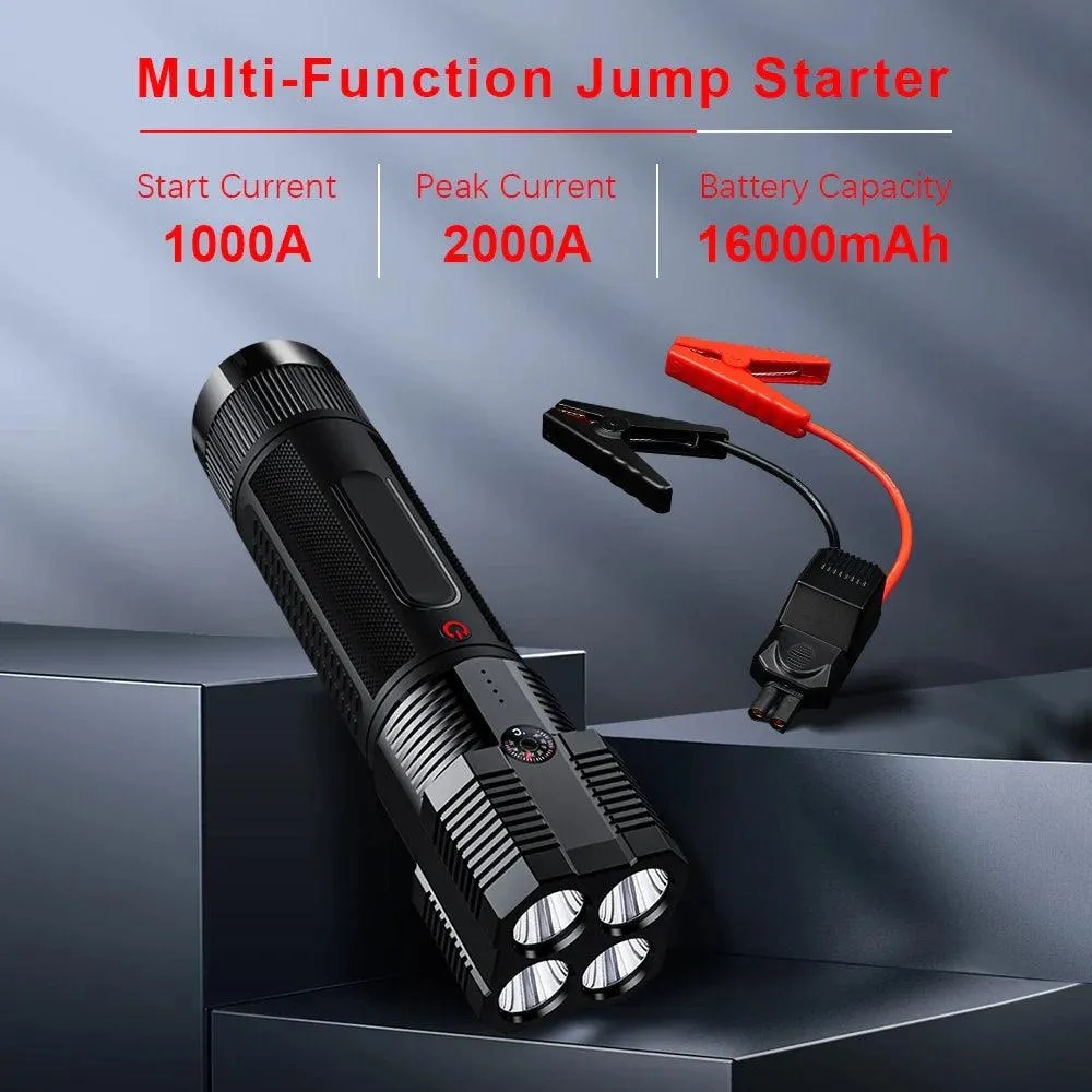 Powerful Camason Car Jump Starter with Multi-Function Flashlight and High Capacity Power Bank for Emergency Situations