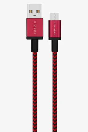 Premio Braided 1.8M Usb Cable Red