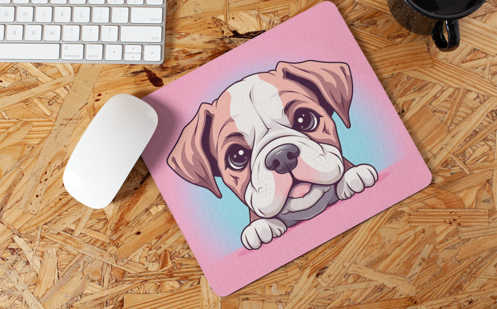 "Kawaii Peeking Puppy" Mouse Pad