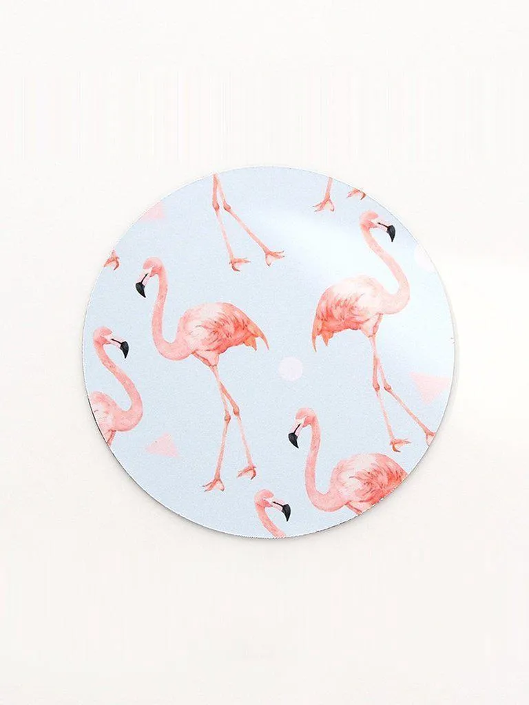 Round Flamingo Mouse Mat