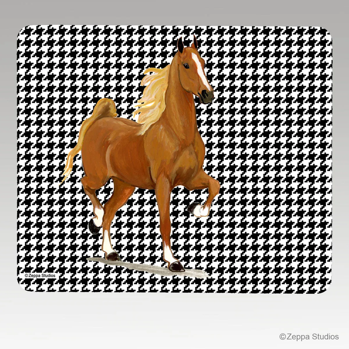 Saddlebred Horse Houndstooth Mouse Pad