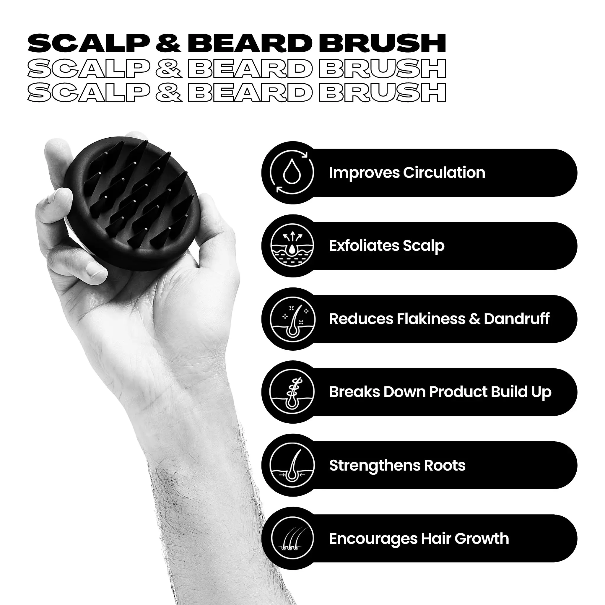 Scalp Brush, Massager & Beard Brush - Heist