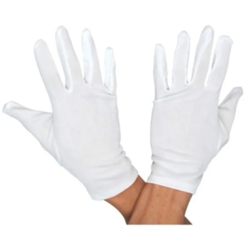 Short White Gloves - Adults