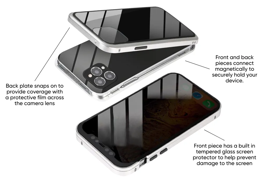 Silver Magnetic Protector Phone Case