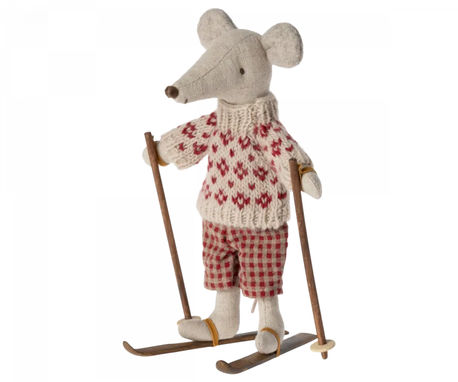 Ski and ski poles, Mum & Dad mouse