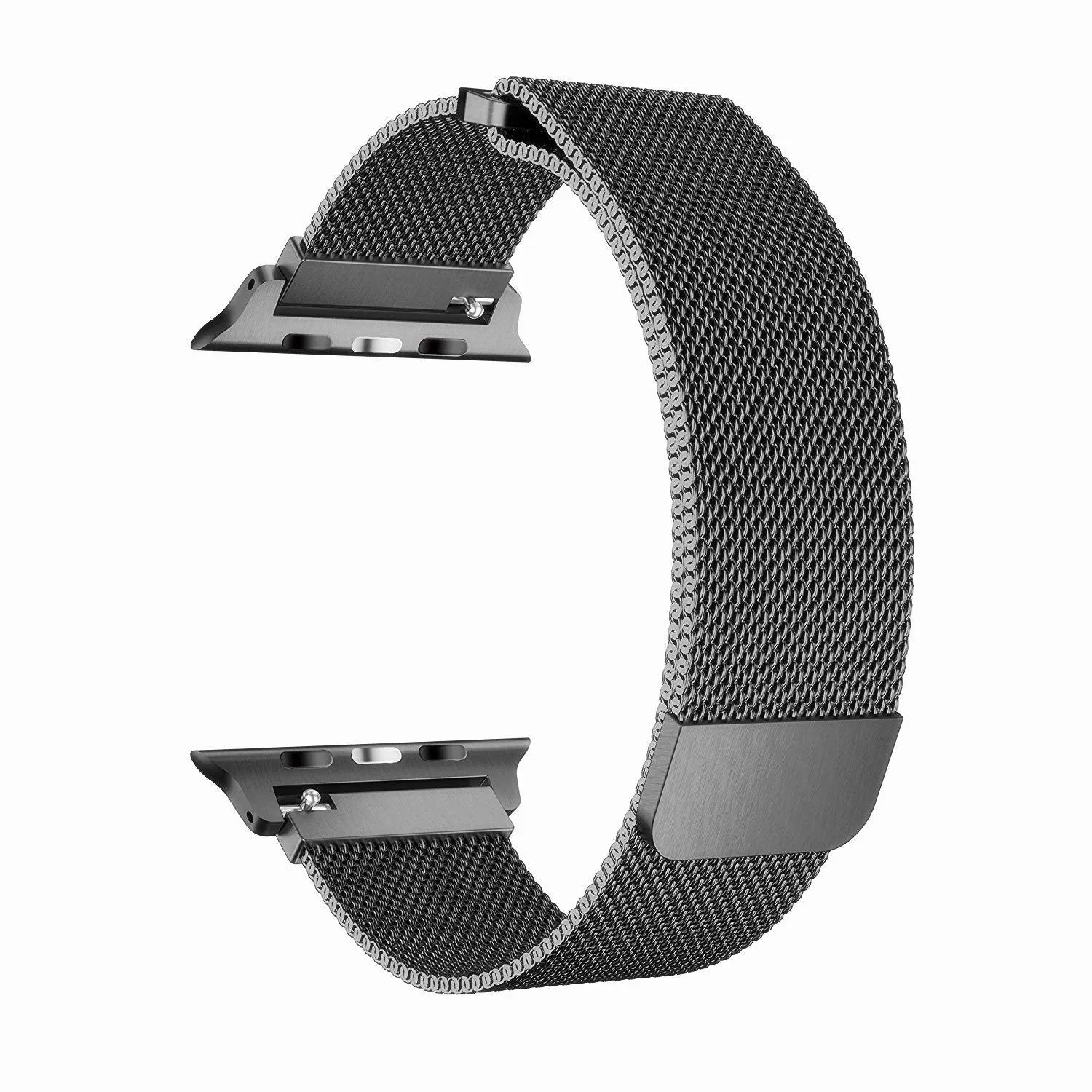 Stainless Steel Mesh Milanese Loop Compatible for Apple Watch Band with Case 42mm, Adjustable Magnetic Closure Replacement Wristband iWatch Band for Apple Watch Series 3 2 1 - Black