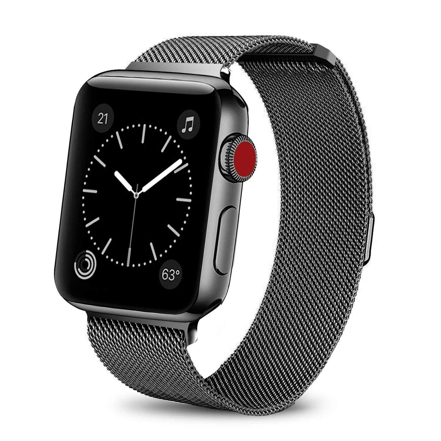 Stainless Steel Mesh Milanese Loop Compatible for Apple Watch Band with Case 42mm, Adjustable Magnetic Closure Replacement Wristband iWatch Band for Apple Watch Series 3 2 1 - Black