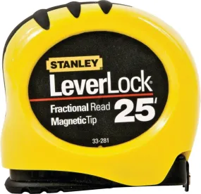 Stanley STHT33281L Tape Measure, 25 ft L Blade, 1 in W Blade, Steel Blade, ABS Case, Black/Yellow Case :CD 1: QUANTITY: 1