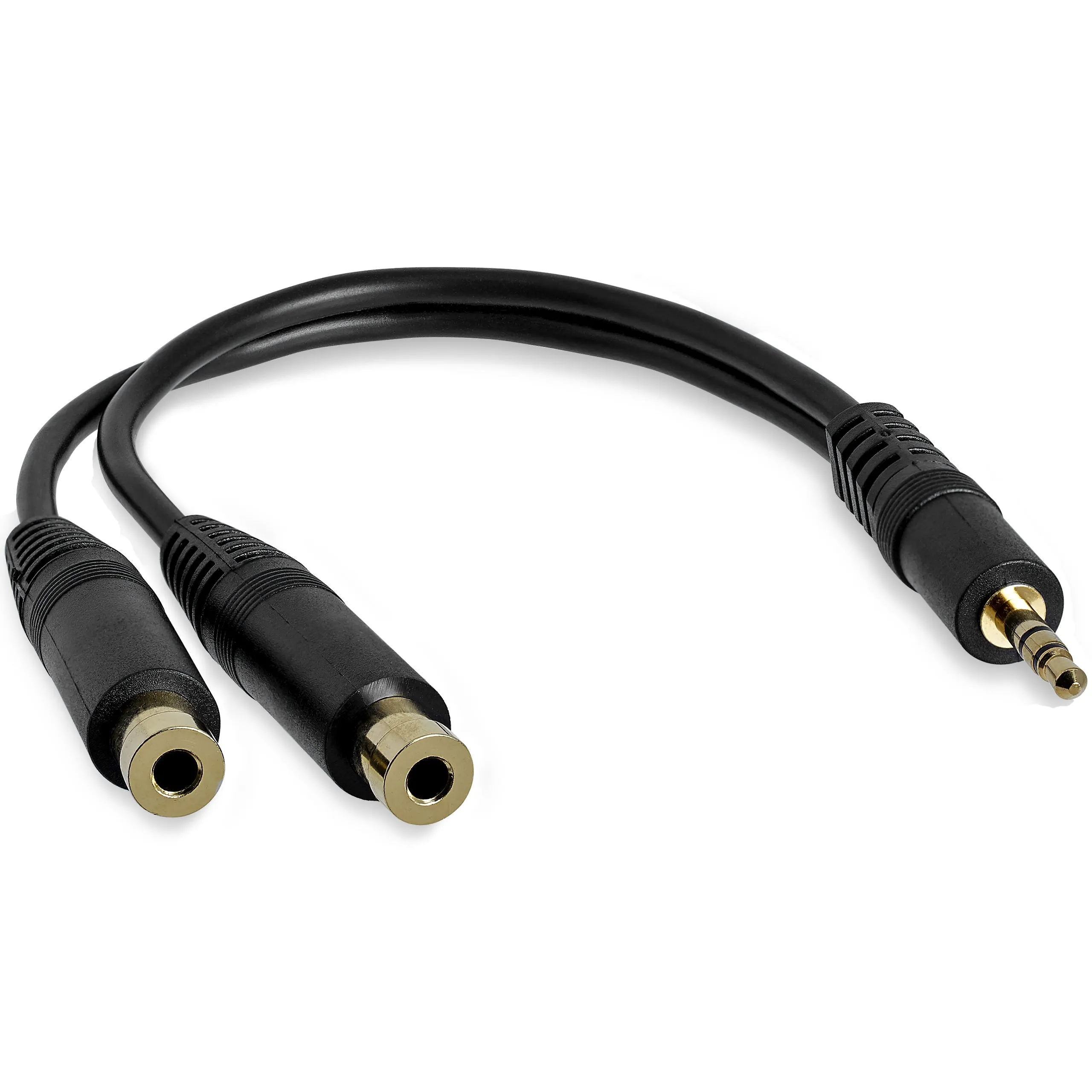 Startech.Com 6 In. 3.5Mm Audio Splitter Cable - Stereo Splitter Cable - Gold Terminals - 3.5Mm Male To 2X 3.5Mm Female -