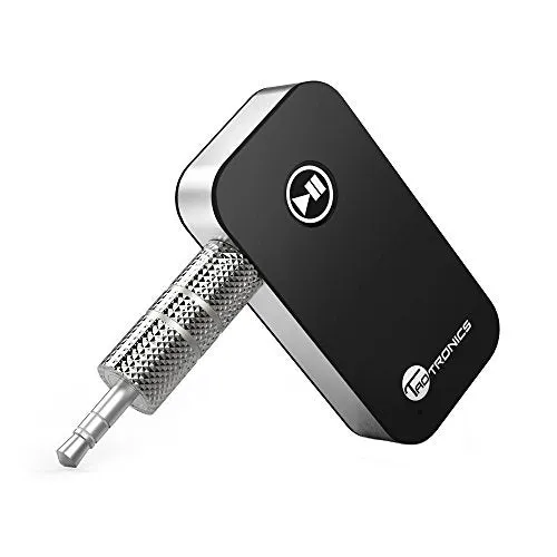 TaoTronics Bluetooth Receiver / Car Kit, Portable Wireless Audio Adapter 3.5mm Aux Stereo Output (Bluetooth 4.0, A2DP, Built-in Microphone) for Home Audio Music Streaming Sound System