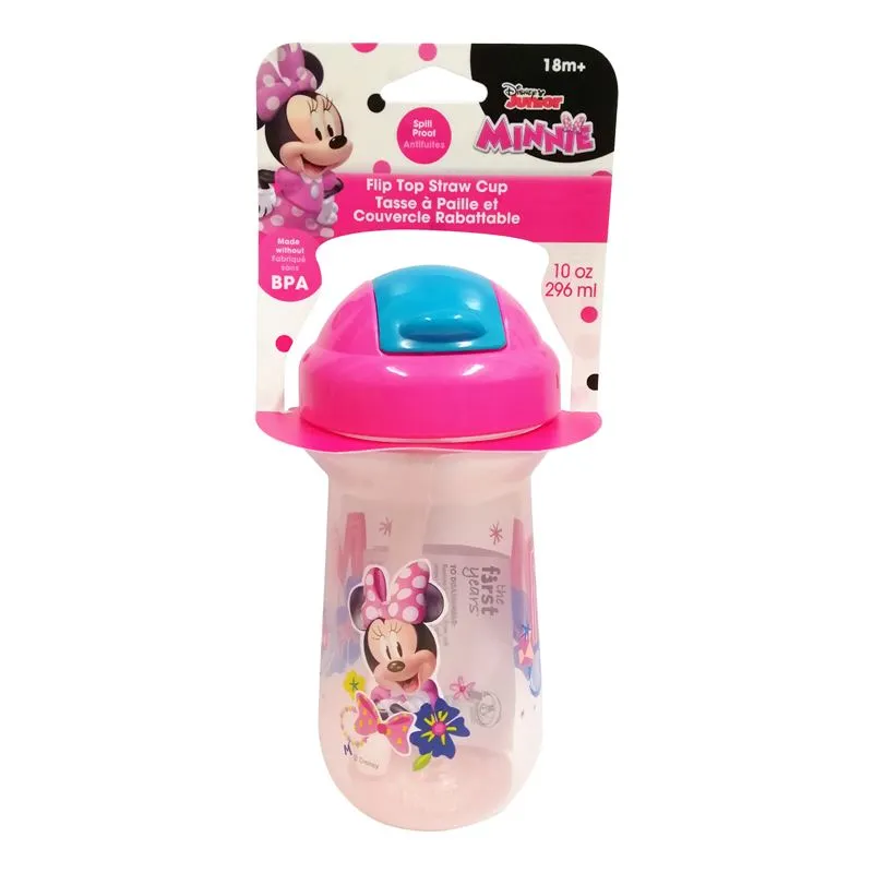 The First Years Disney Minnie Mouse 10oz Flip Top Straw Cup