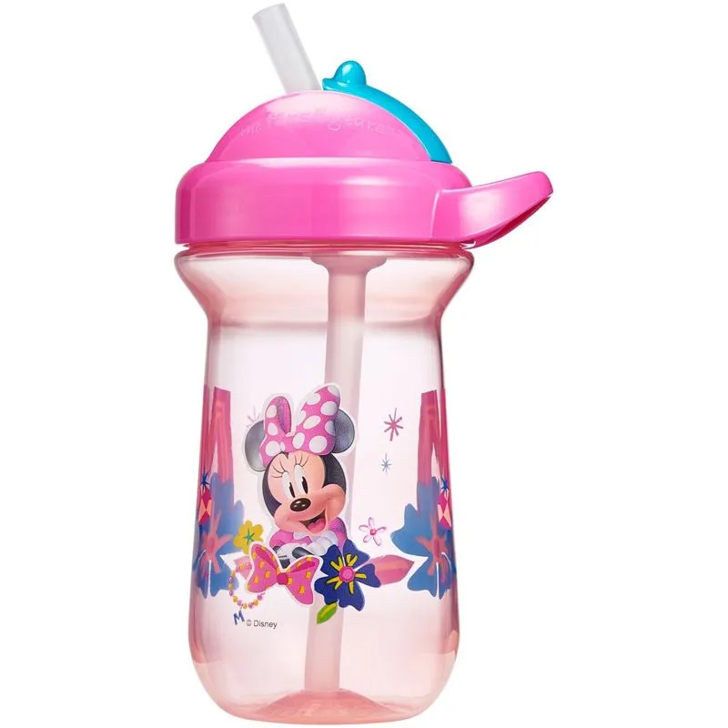 The First Years Disney Minnie Mouse 10oz Flip Top Straw Cup