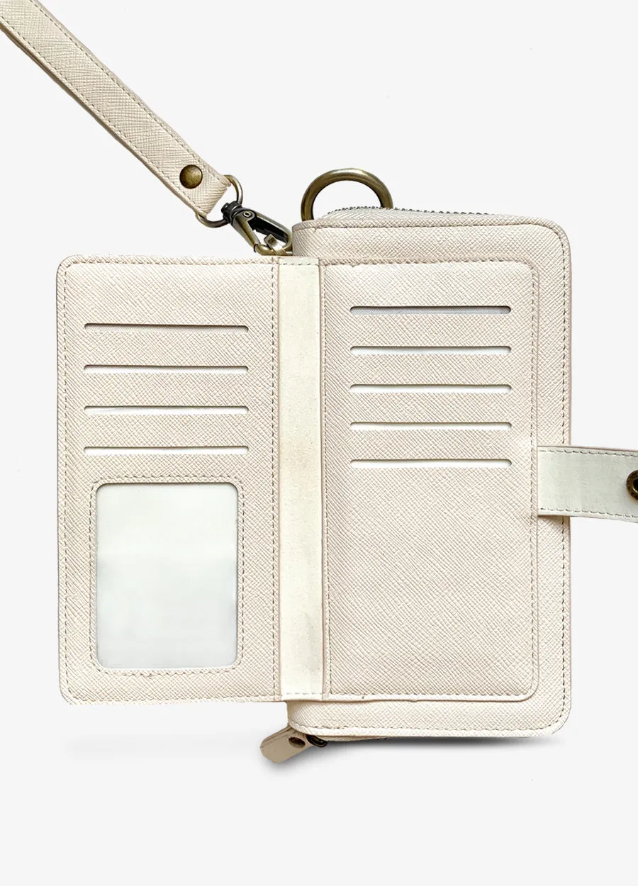 The Luxe Ultimate Wristlet Phone Case in Bone