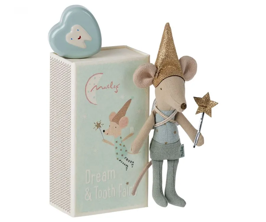 Tooth Fairy Mouse in Matchbox | Blue