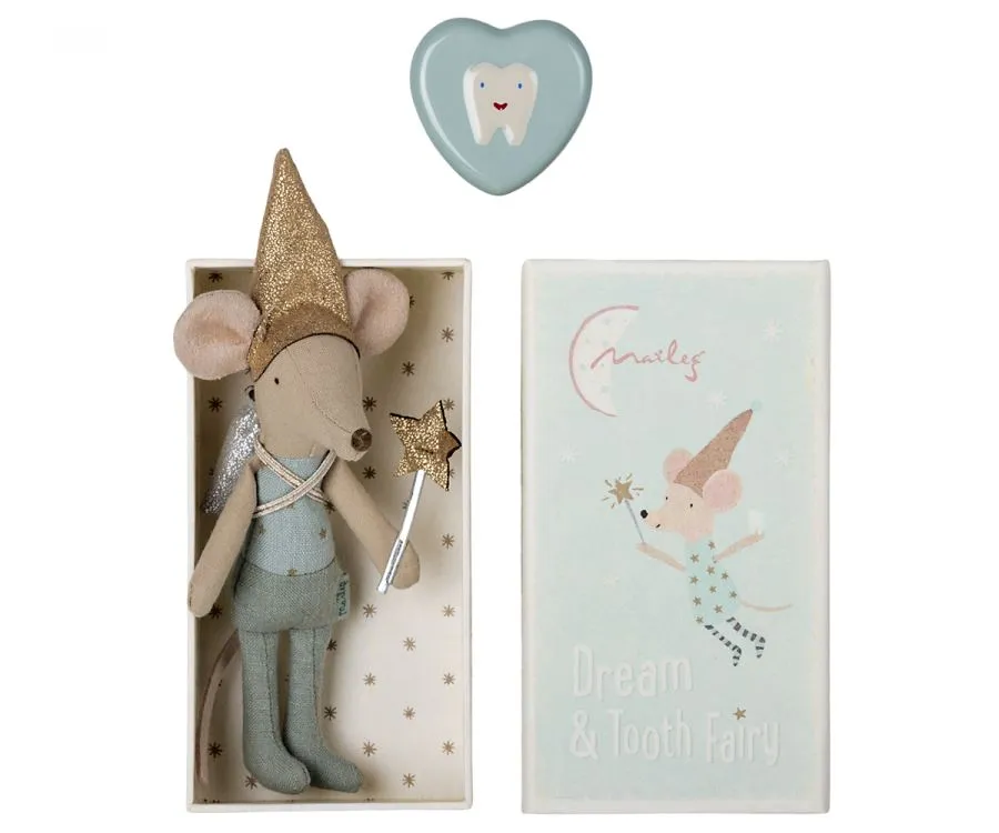 Tooth Fairy Mouse in Matchbox | Blue