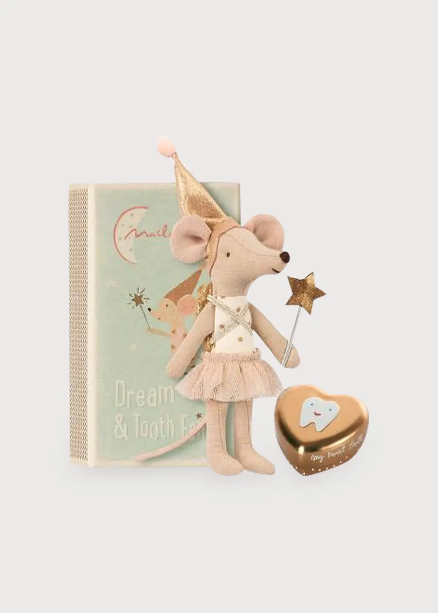 Tooth Fairy Sister Mouse with Metal Box