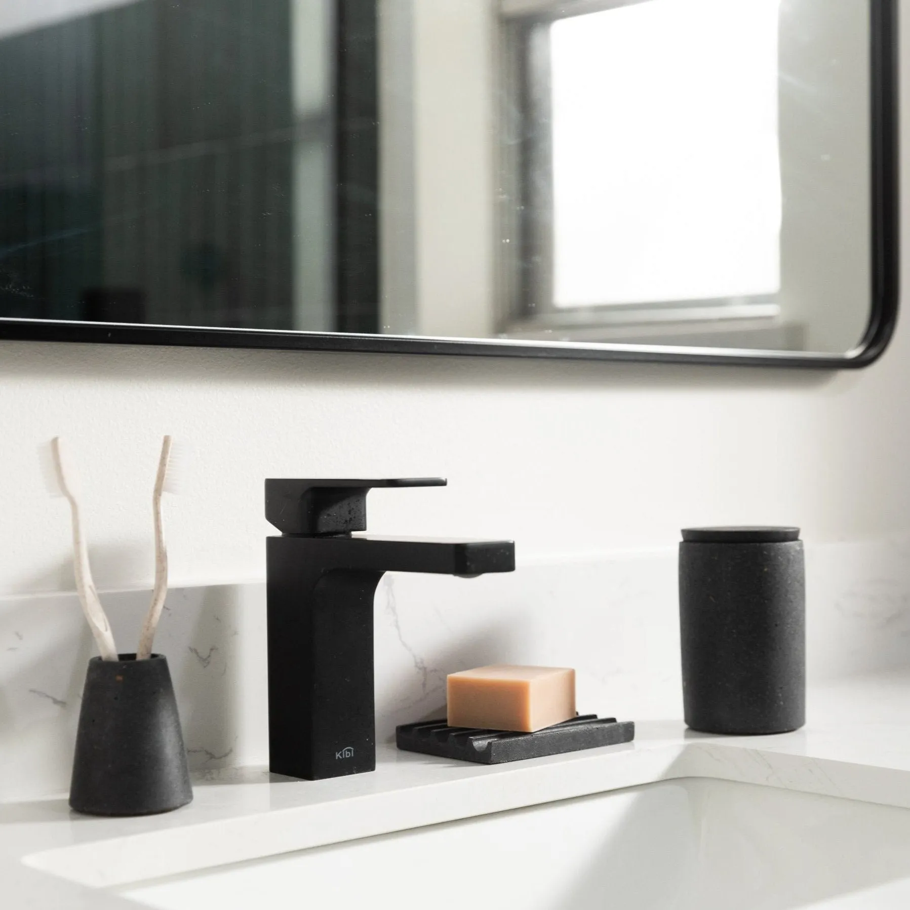 Toothbrush Holder | Black Terrazzo