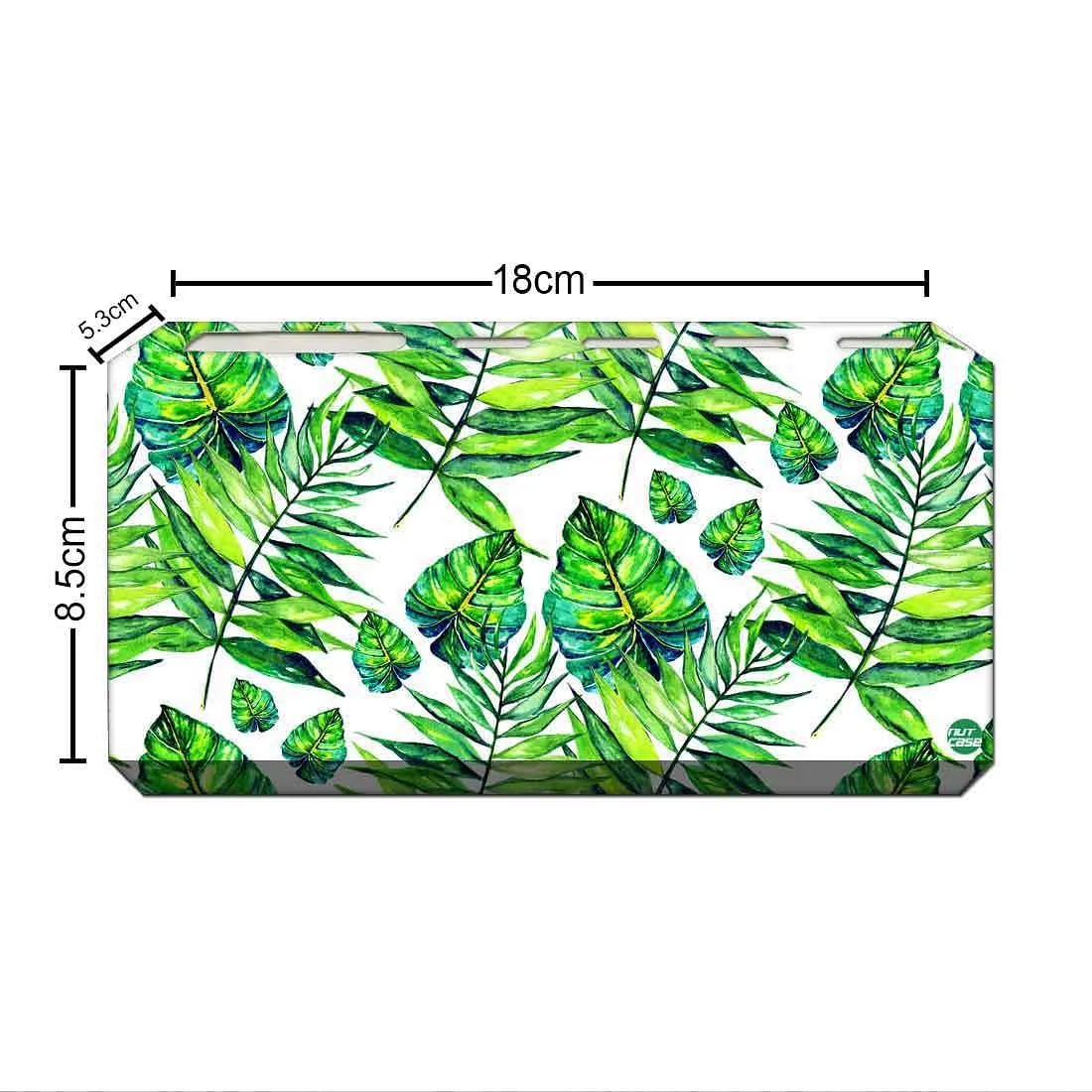 Toothbrush Holder Wall Mounted -Dark Green Tropical Leaf