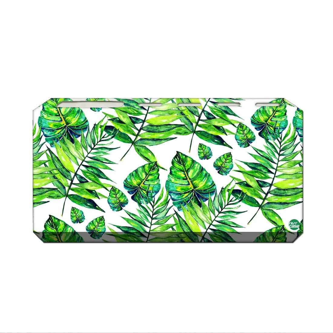 Toothbrush Holder Wall Mounted -Dark Green Tropical Leaf