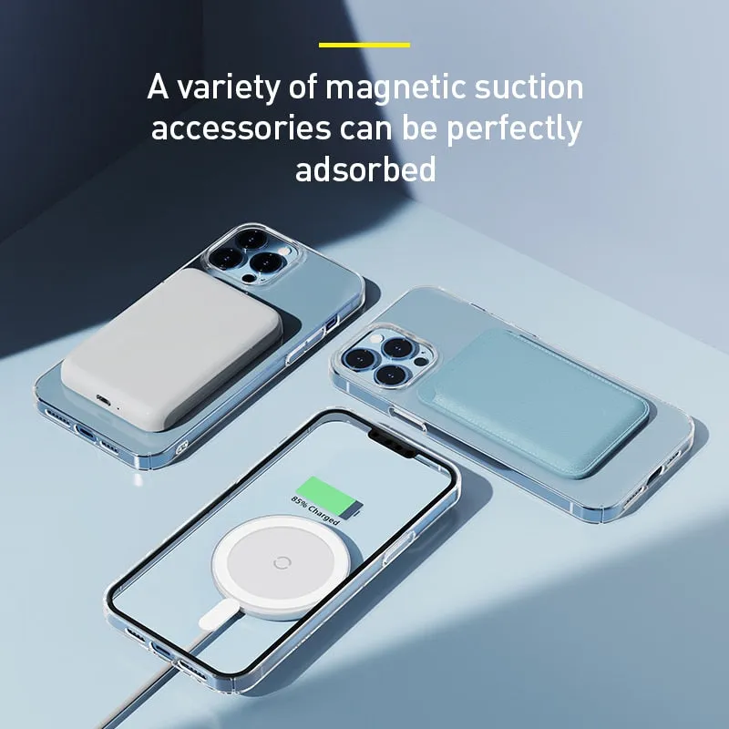 Transparent Magnetic Phone Case for iPhone 13 Pro Max 13pro Wireless Charging Cover iPhone 12 12 Pro Max Magnet Case