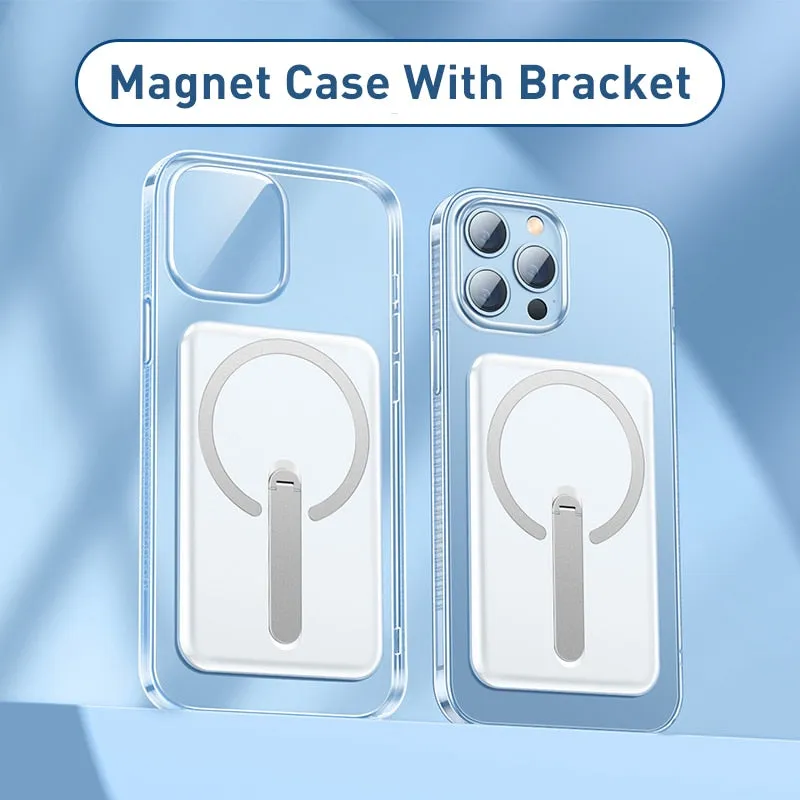 Transparent Magnetic Phone Case for iPhone 13 Pro Max 13pro Wireless Charging Cover iPhone 12 12 Pro Max Magnet Case