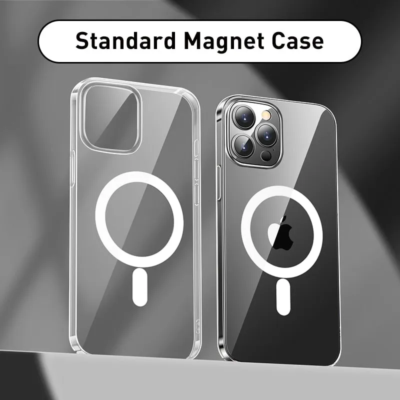 Transparent Magnetic Phone Case for iPhone 13 Pro Max 13pro Wireless Charging Cover iPhone 12 12 Pro Max Magnet Case