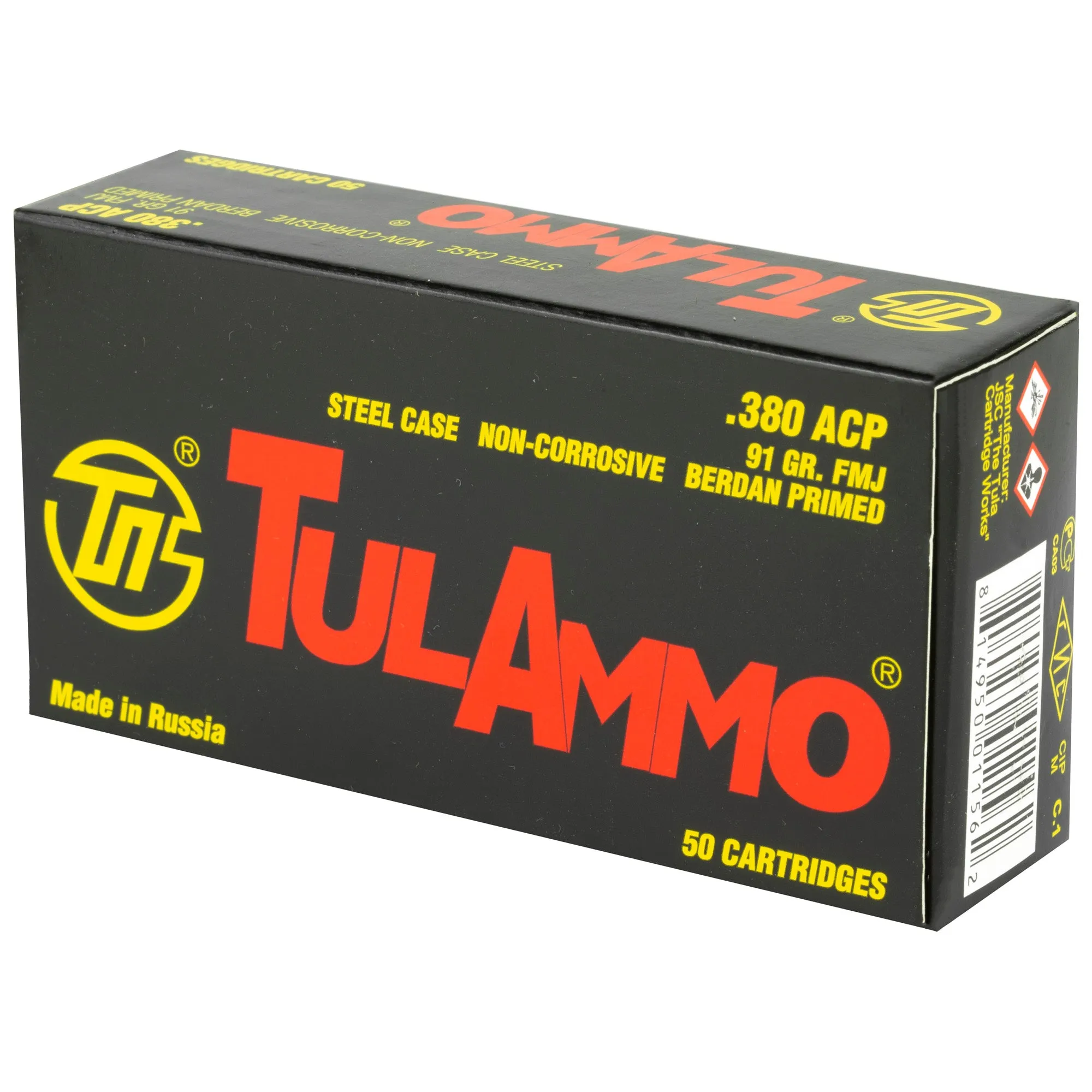 Tula 380acp 91gr Fmj 50-1000