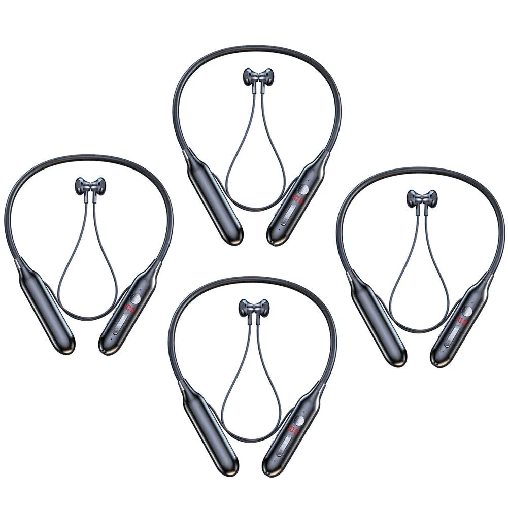 US 2-4 Pcs Wireless Bluetooth Neckband Headphones Sport Noise Cancelling Stereo