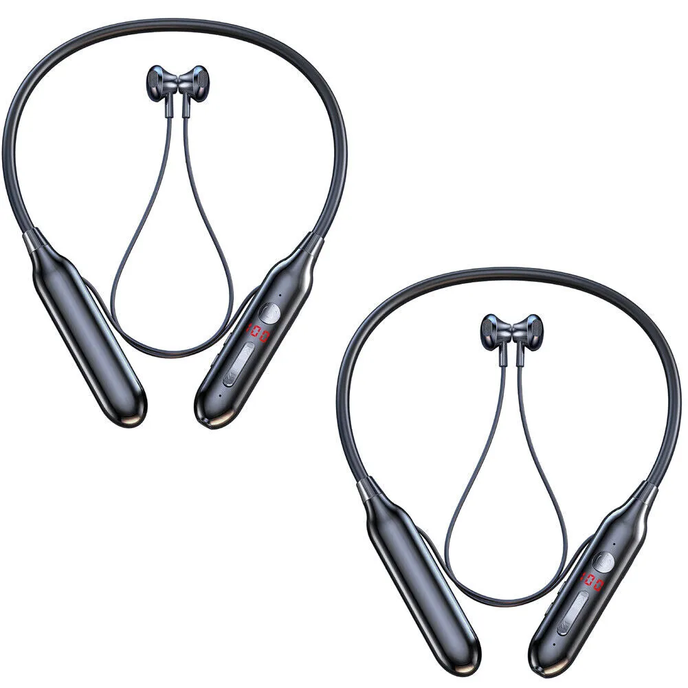 US 2-4 Pcs Wireless Bluetooth Neckband Headphones Sport Noise Cancelling Stereo