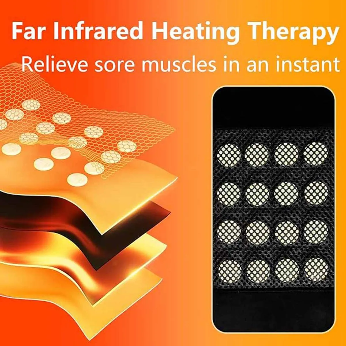 UTK Cordless Far Infrared Heating Pad, Wireless Heating Belt for Waist, Lumbar, Abdomen - Black