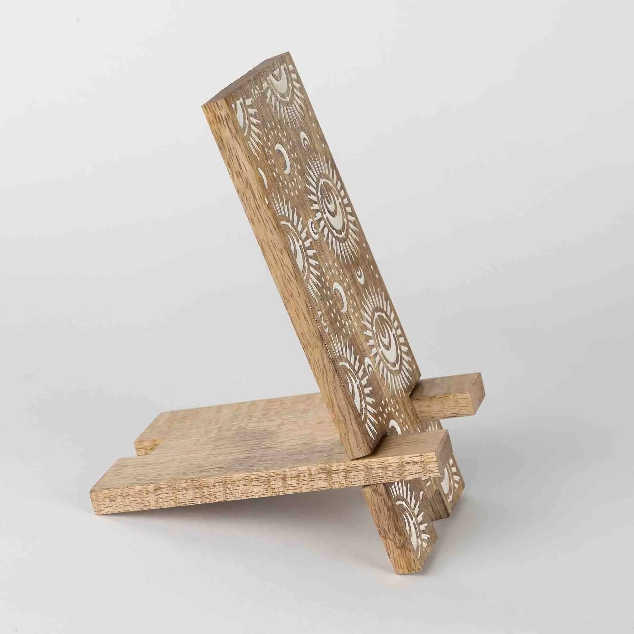 Vasai Mango Wood Phone Stand - Celestial