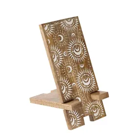 Vasai Mango Wood Phone Stand - Celestial