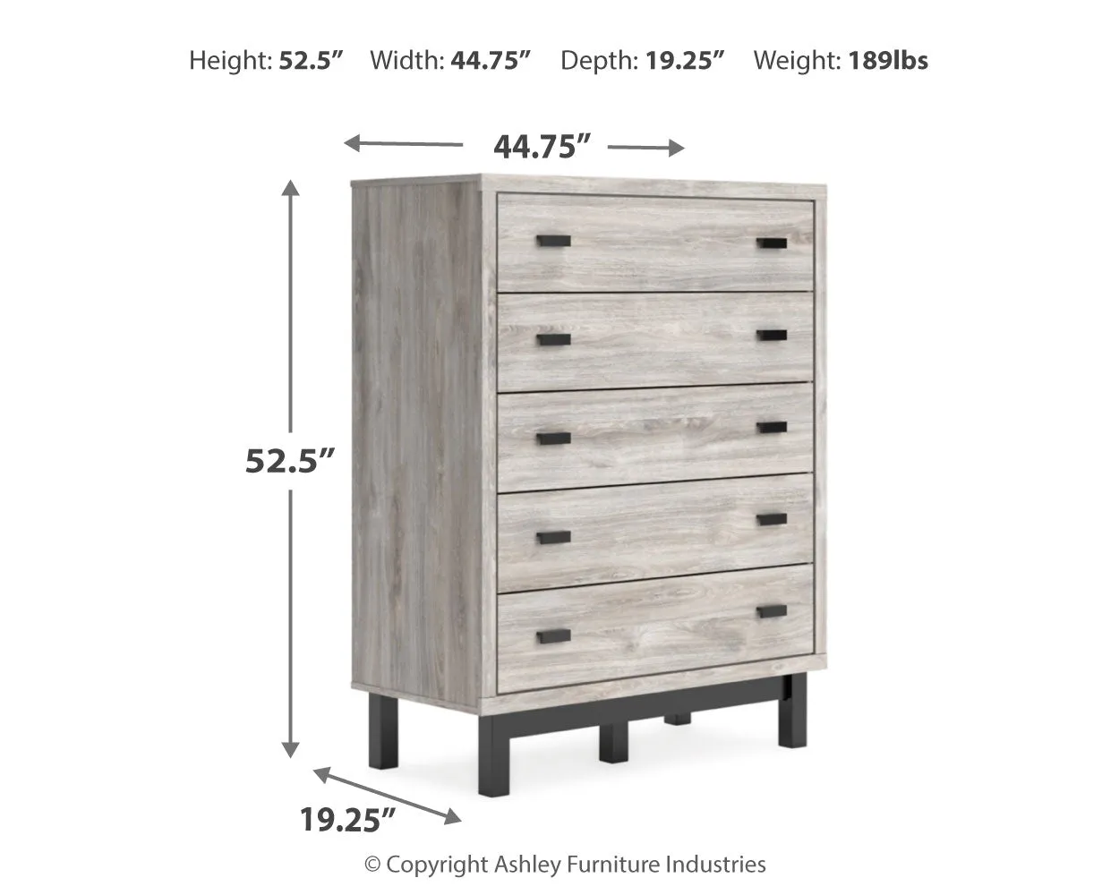 Vessalli Queen Panel Bed with Mirrored Dresser, Chest and 2 Nightstands in Gray