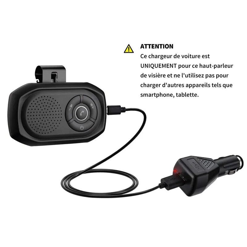 VicTsing Bluetooth Handsfree Car Kit Speaker Built-In Sun Breaker Bluetooth Car Kit with Clip Holder for iPhone