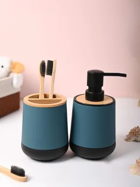 VON CASA Green Teal Bathroom Set of 2