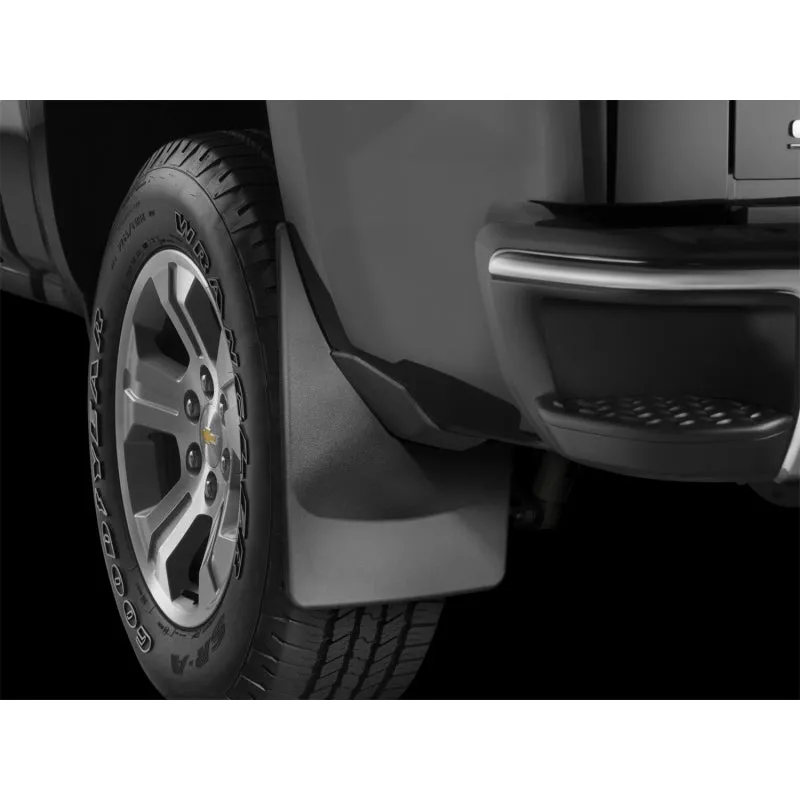 WeatherTech DigitalFit No-Drill Rear Mud Flap - Black / Textured - GM Fullsize Truck 2014-15 120035 - Pair