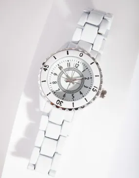 White Coated Metal Watch