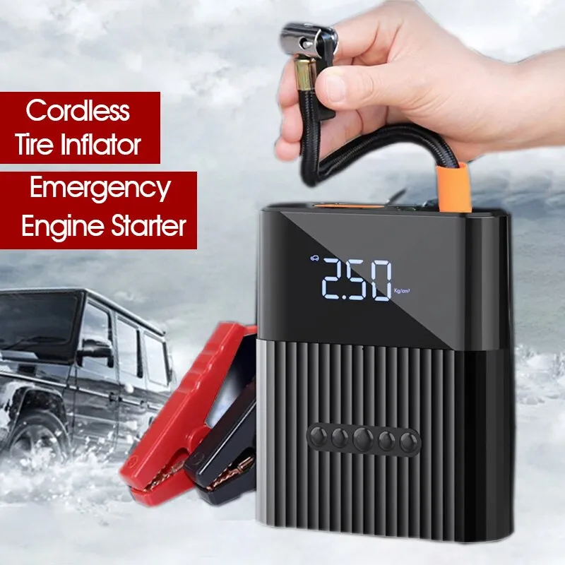 Wireless Portable Inflator Pump 600A 8800mAh Car Jump Starter 4 in 1 Car Air Compressor Air Pump 150PSI  Emergency Battery Boost