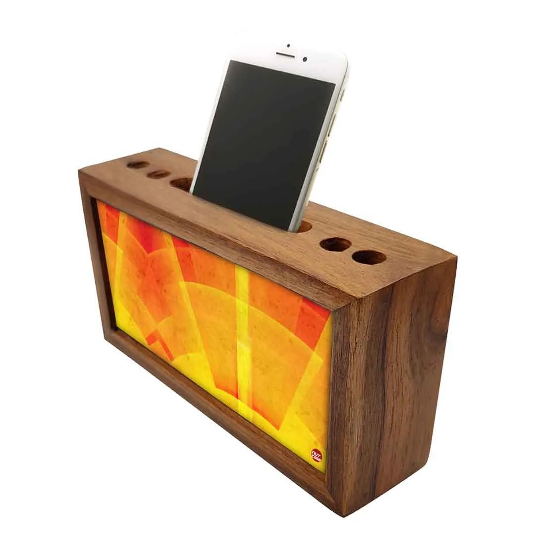 Wood desk organizer Pen Mobile Stand - Sun