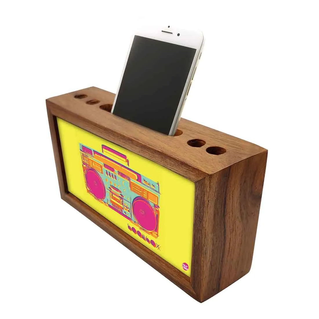 Wooden Desk Organiser Pen Mobile Stand - Radio