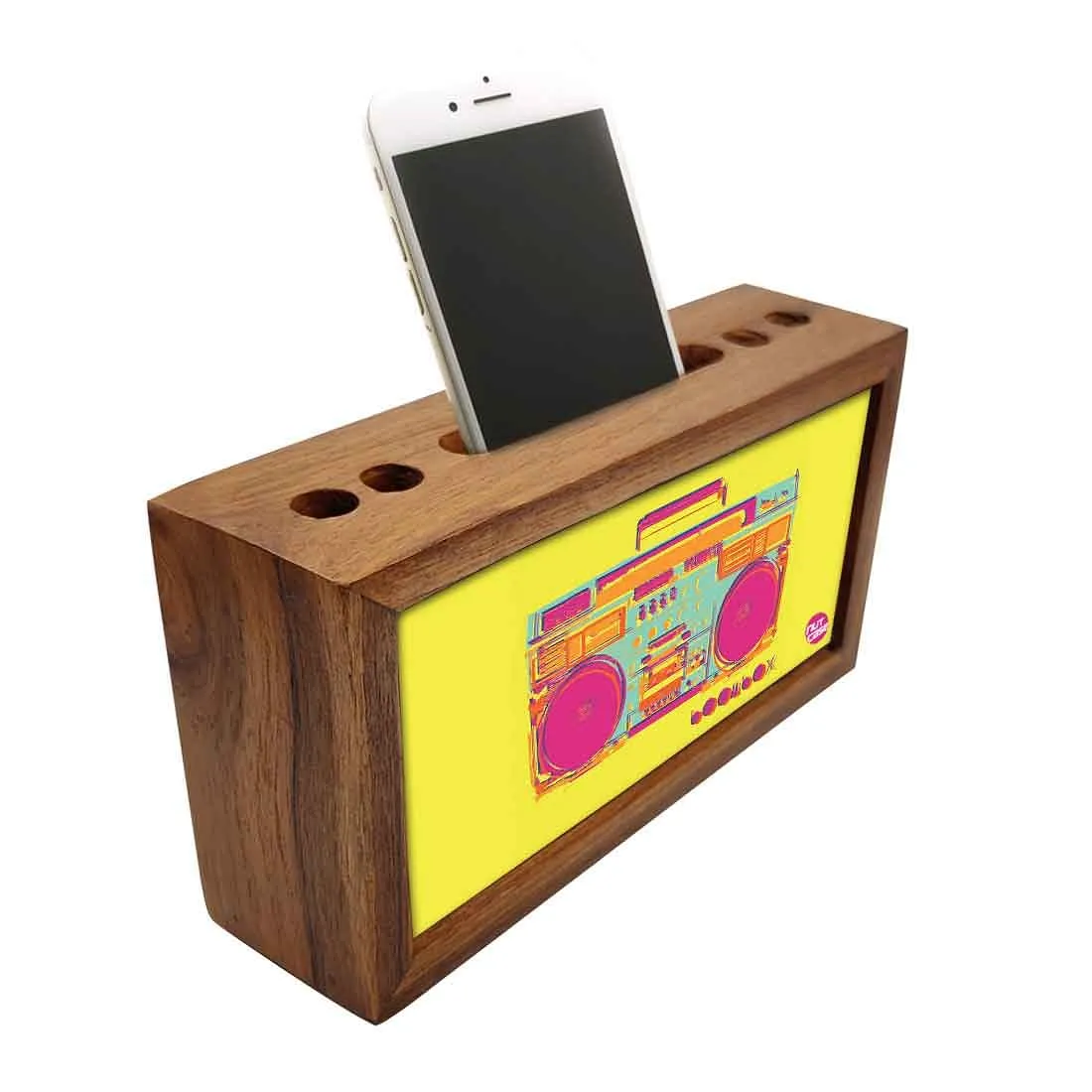 Wooden Desk Organiser Pen Mobile Stand - Radio