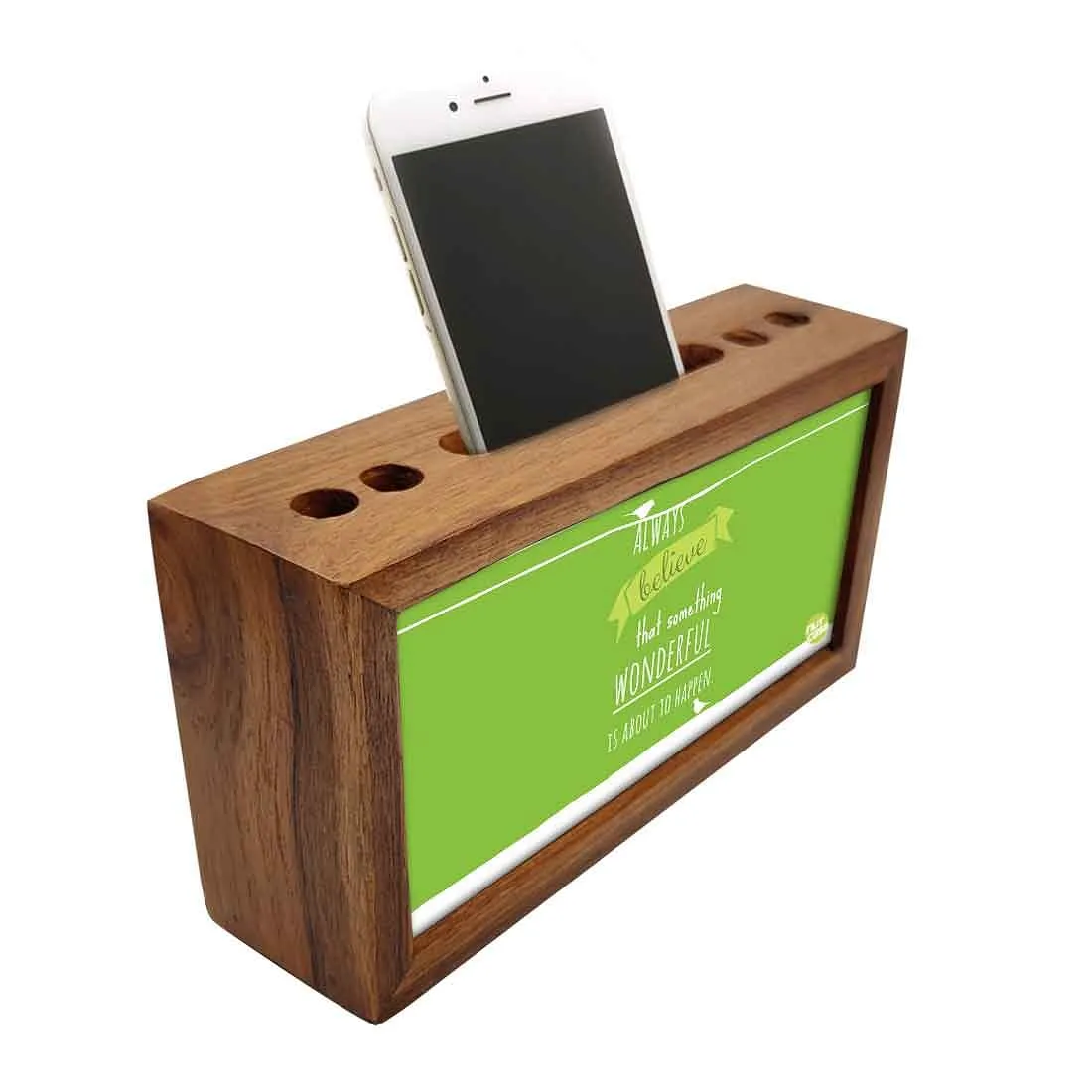 Wooden Pen Stand for Office - Always Believe