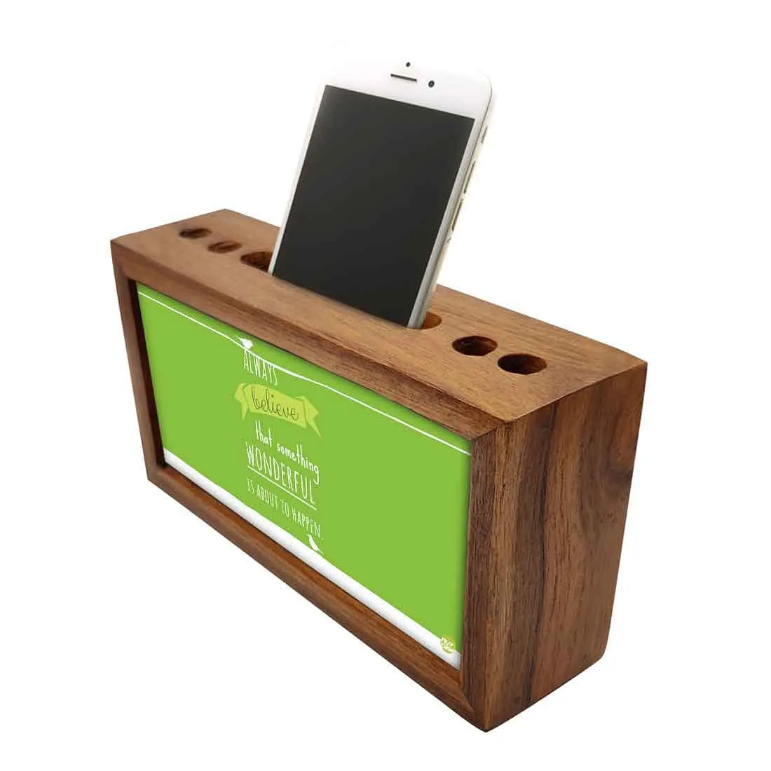 Wooden Pen Stand for Office - Always Believe